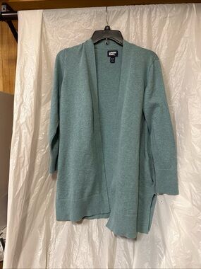 Lands' End Women's Open-Front Teal Cardigan Sweater size Small